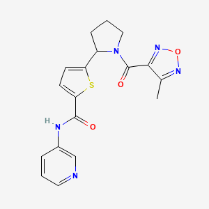 molecular formula C18H17N5O3S B5965563 5-{1-[(4-methyl-1,2,5-oxadiazol-3-yl)carbonyl]-2-pyrrolidinyl}-N-3-pyridinyl-2-thiophenecarboxamide 