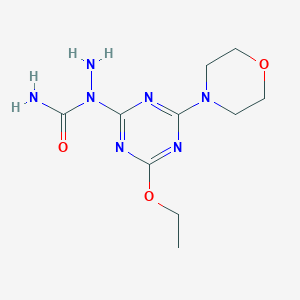 molecular formula C10H17N7O3 B5965565 1-(4-ethoxy-6-morpholin-4-yl-1,3,5-triazin-2-yl)hydrazinecarboxamide CAS No. 696625-76-0