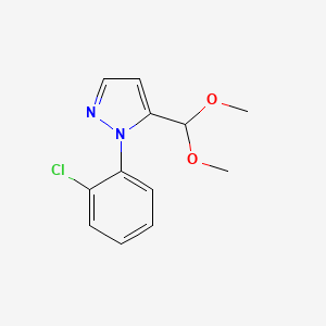 molecular formula C12H13ClN2O2 B596557 1-(2-chlorophenyl)-5-(dimethoxymethyl)-1H-pyrazole CAS No. 1269293-16-4