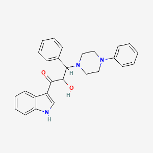 molecular formula C27H27N3O2 B5965578 2-hydroxy-1-(1H-indol-3-yl)-3-phenyl-3-(4-phenyl-1-piperazinyl)-1-propanone 