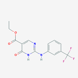 molecular formula C14H12F3N3O3 B5965581 ethyl 4-oxo-2-{[3-(trifluoromethyl)phenyl]amino}-1,4-dihydro-5-pyrimidinecarboxylate 