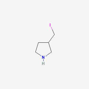 molecular formula C5H10IN B596565 3-(碘甲基)吡咯烷 CAS No. 1289386-74-8