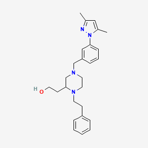 2-[4-[3-(3,5-dimethyl-1H-pyrazol-1-yl)benzyl]-1-(2-phenylethyl)-2-piperazinyl]ethanol