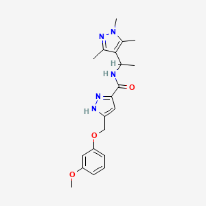 5-[(3-methoxyphenoxy)methyl]-N-[1-(1,3,5-trimethyl-1H-pyrazol-4-yl)ethyl]-1H-pyrazole-3-carboxamide