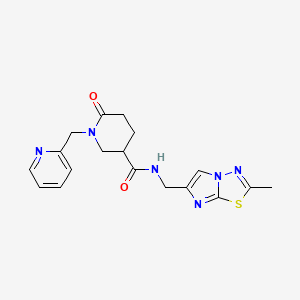 N-[(2-methylimidazo[2,1-b][1,3,4]thiadiazol-6-yl)methyl]-6-oxo-1-(2-pyridinylmethyl)-3-piperidinecarboxamide