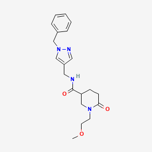 N-[(1-benzyl-1H-pyrazol-4-yl)methyl]-1-(2-methoxyethyl)-6-oxo-3-piperidinecarboxamide