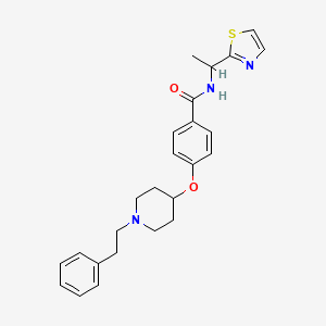 molecular formula C25H29N3O2S B5965729 4-{[1-(2-phenylethyl)-4-piperidinyl]oxy}-N-[1-(1,3-thiazol-2-yl)ethyl]benzamide 