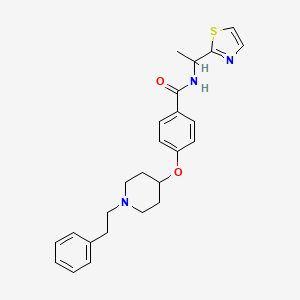 4-{[1-(2-phenylethyl)-4-piperidinyl]oxy}-N-[1-(1,3-thiazol-2-yl)ethyl]benzamide