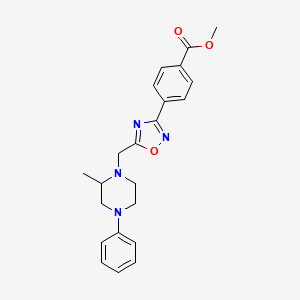 molecular formula C22H24N4O3 B5965732 methyl 4-{5-[(2-methyl-4-phenyl-1-piperazinyl)methyl]-1,2,4-oxadiazol-3-yl}benzoate 