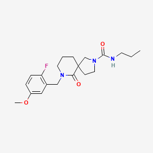 molecular formula C20H28FN3O3 B5965742 7-(2-fluoro-5-methoxybenzyl)-6-oxo-N-propyl-2,7-diazaspiro[4.5]decane-2-carboxamide 