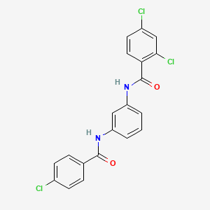 molecular formula C20H13Cl3N2O2 B5965748 2,4-dichloro-N-{3-[(4-chlorobenzoyl)amino]phenyl}benzamide 
