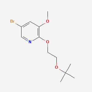 molecular formula C12H18BrNO3 B596576 5-溴-2-(2-(叔丁氧基)乙氧基)-3-甲氧基吡啶 CAS No. 1299607-50-3