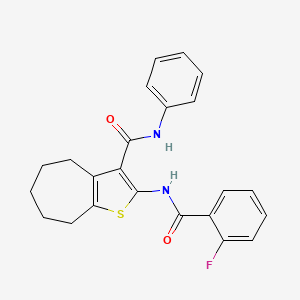 molecular formula C23H21FN2O2S B5965762 2-[(2-fluorobenzoyl)amino]-N-phenyl-5,6,7,8-tetrahydro-4H-cyclohepta[b]thiophene-3-carboxamide 