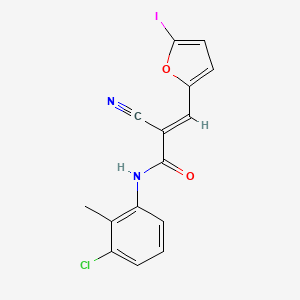 molecular formula C15H10ClIN2O2 B5965773 N-(3-chloro-2-methylphenyl)-2-cyano-3-(5-iodo-2-furyl)acrylamide 