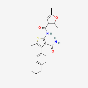 molecular formula C23H26N2O3S B5965776 N-[3-(aminocarbonyl)-4-(4-isobutylphenyl)-5-methyl-2-thienyl]-2,5-dimethyl-3-furamide 