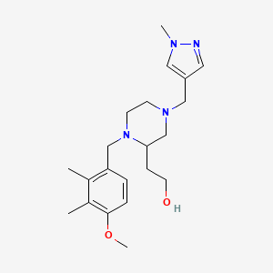 molecular formula C21H32N4O2 B5965784 2-{1-(4-methoxy-2,3-dimethylbenzyl)-4-[(1-methyl-1H-pyrazol-4-yl)methyl]-2-piperazinyl}ethanol 