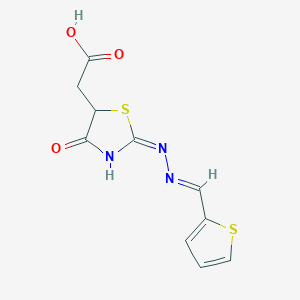 {4-oxo-2-[(2-thienylmethylene)hydrazono]-1,3-thiazolidin-5-yl}acetic acid