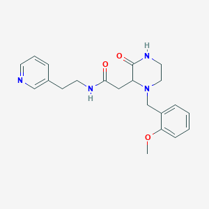 molecular formula C21H26N4O3 B5965793 2-[1-(2-methoxybenzyl)-3-oxo-2-piperazinyl]-N-[2-(3-pyridinyl)ethyl]acetamide 