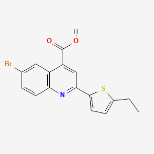 molecular formula C16H12BrNO2S B5965832 6-bromo-2-(5-ethyl-2-thienyl)-4-quinolinecarboxylic acid 