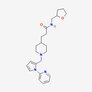 molecular formula C23H32N4O2 B5965839 3-(1-{[1-(2-pyridinyl)-1H-pyrrol-2-yl]methyl}-4-piperidinyl)-N-(tetrahydro-2-furanylmethyl)propanamide 