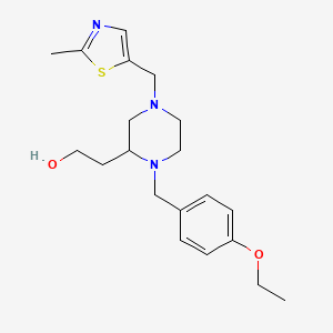 molecular formula C20H29N3O2S B5965855 2-{1-(4-ethoxybenzyl)-4-[(2-methyl-1,3-thiazol-5-yl)methyl]-2-piperazinyl}ethanol 