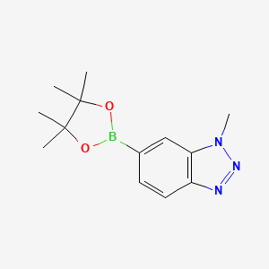 molecular formula C13H18BN3O2 B596588 1-methyl-6-(4,4,5,5-tetramethyl-1,3,2-dioxaborolan-2-yl)-1H-benzo[d][1,2,3]triazole CAS No. 1362243-56-8
