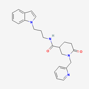 N-[3-(1H-indol-1-yl)propyl]-6-oxo-1-(2-pyridinylmethyl)-3-piperidinecarboxamide