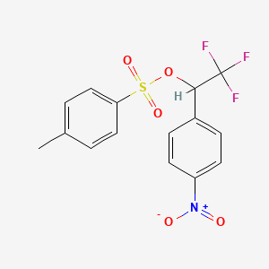 molecular formula C15H12F3NO5S B596590 2,2,2-Trifluoro-1-(4-nitrophenyl)ethyl 4-methylbenzenesulfonate CAS No. 1356110-41-2