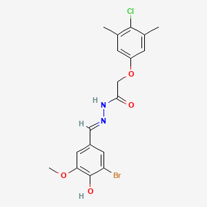 N'-(3-bromo-4-hydroxy-5-methoxybenzylidene)-2-(4-chloro-3,5-dimethylphenoxy)acetohydrazide