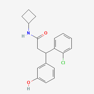 molecular formula C19H20ClNO2 B5965943 3-(2-chlorophenyl)-N-cyclobutyl-3-(3-hydroxyphenyl)propanamide 