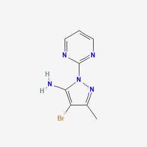 molecular formula C8H8BrN5 B596595 4-bromo-3-methyl-1-(pyrimidin-2-yl)-1H-pyrazol-5-amine CAS No. 1250084-93-5