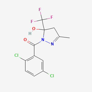 molecular formula C12H9Cl2F3N2O2 B5965951 1-(2,5-dichlorobenzoyl)-3-methyl-5-(trifluoromethyl)-4,5-dihydro-1H-pyrazol-5-ol 