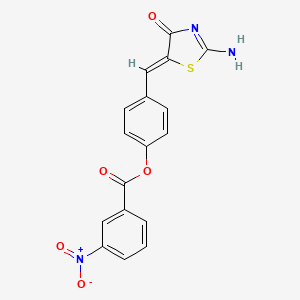 molecular formula C17H11N3O5S B5965971 4-[(2-imino-4-oxo-1,3-thiazolidin-5-ylidene)methyl]phenyl 3-nitrobenzoate 