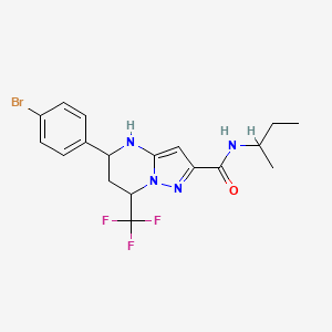 molecular formula C18H20BrF3N4O B5965977 5-(4-bromophenyl)-N-(sec-butyl)-7-(trifluoromethyl)-4,5,6,7-tetrahydropyrazolo[1,5-a]pyrimidine-2-carboxamide 