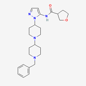 molecular formula C25H35N5O2 B5965991 N-[1-(1'-benzyl-1,4'-bipiperidin-4-yl)-1H-pyrazol-5-yl]tetrahydro-3-furancarboxamide 