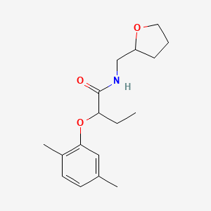 molecular formula C17H25NO3 B5966010 2-(2,5-dimethylphenoxy)-N-(tetrahydro-2-furanylmethyl)butanamide 