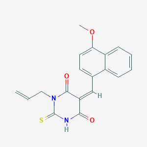 molecular formula C19H16N2O3S B5966012 1-allyl-5-[(4-methoxy-1-naphthyl)methylene]-2-thioxodihydro-4,6(1H,5H)-pyrimidinedione 