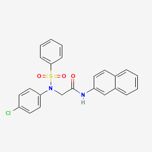 molecular formula C24H19ClN2O3S B5966013 N~2~-(4-chlorophenyl)-N~1~-2-naphthyl-N~2~-(phenylsulfonyl)glycinamide 