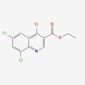 molecular formula C12H8BrCl2NO2 B596602 Ethyl 4-bromo-6,8-dichloroquinoline-3-carboxylate CAS No. 1242260-15-6