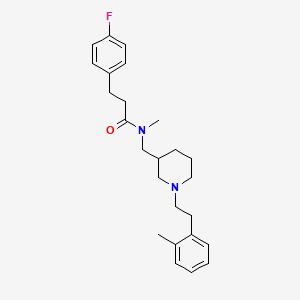 molecular formula C25H33FN2O B5966021 3-(4-fluorophenyl)-N-methyl-N-({1-[2-(2-methylphenyl)ethyl]-3-piperidinyl}methyl)propanamide 