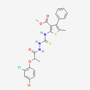 methyl 2-[({2-[2-(4-bromo-2-chlorophenoxy)propanoyl]hydrazino}carbonothioyl)amino]-5-methyl-4-phenyl-3-thiophenecarboxylate
