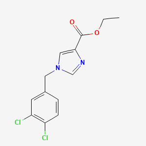 molecular formula C13H12Cl2N2O2 B596604 Ethyl 1-(3,4-dichlorobenzyl)-1H-imidazole-4-carboxylate CAS No. 1260810-25-0
