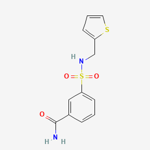 molecular formula C12H12N2O3S2 B5966043 3-{[(2-thienylmethyl)amino]sulfonyl}benzamide 