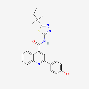 molecular formula C24H24N4O2S B5966063 N-[5-(1,1-dimethylpropyl)-1,3,4-thiadiazol-2-yl]-2-(4-methoxyphenyl)-4-quinolinecarboxamide 