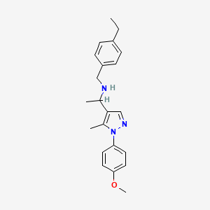 molecular formula C22H27N3O B5966068 (4-ethylbenzyl){1-[1-(4-methoxyphenyl)-5-methyl-1H-pyrazol-4-yl]ethyl}amine 