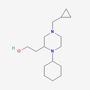 molecular formula C16H30N2O B5966070 2-[1-cyclohexyl-4-(cyclopropylmethyl)-2-piperazinyl]ethanol 
