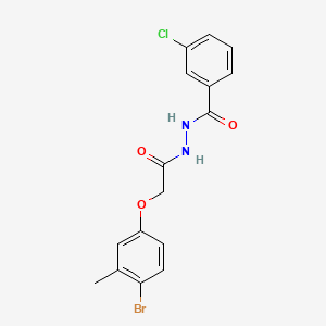 molecular formula C16H14BrClN2O3 B5966077 N'-[(4-bromo-3-methylphenoxy)acetyl]-3-chlorobenzohydrazide 