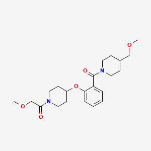 molecular formula C22H32N2O5 B5966095 1-(methoxyacetyl)-4-(2-{[4-(methoxymethyl)-1-piperidinyl]carbonyl}phenoxy)piperidine 
