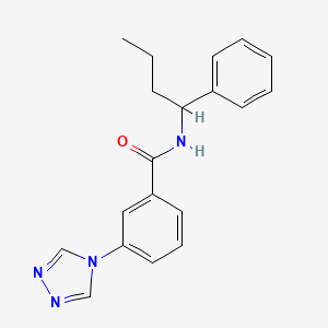 molecular formula C19H20N4O B5966116 N-(1-phenylbutyl)-3-(4H-1,2,4-triazol-4-yl)benzamide 