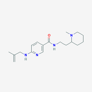 molecular formula C18H28N4O B5966120 N-[2-(1-methyl-2-piperidinyl)ethyl]-6-[(2-methyl-2-propen-1-yl)amino]nicotinamide 